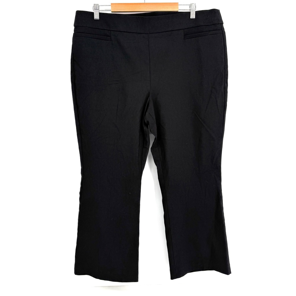 Liz Claiborne Lisa Black Ankle Pants Womens Pull On Stretch Trousers Sz 18